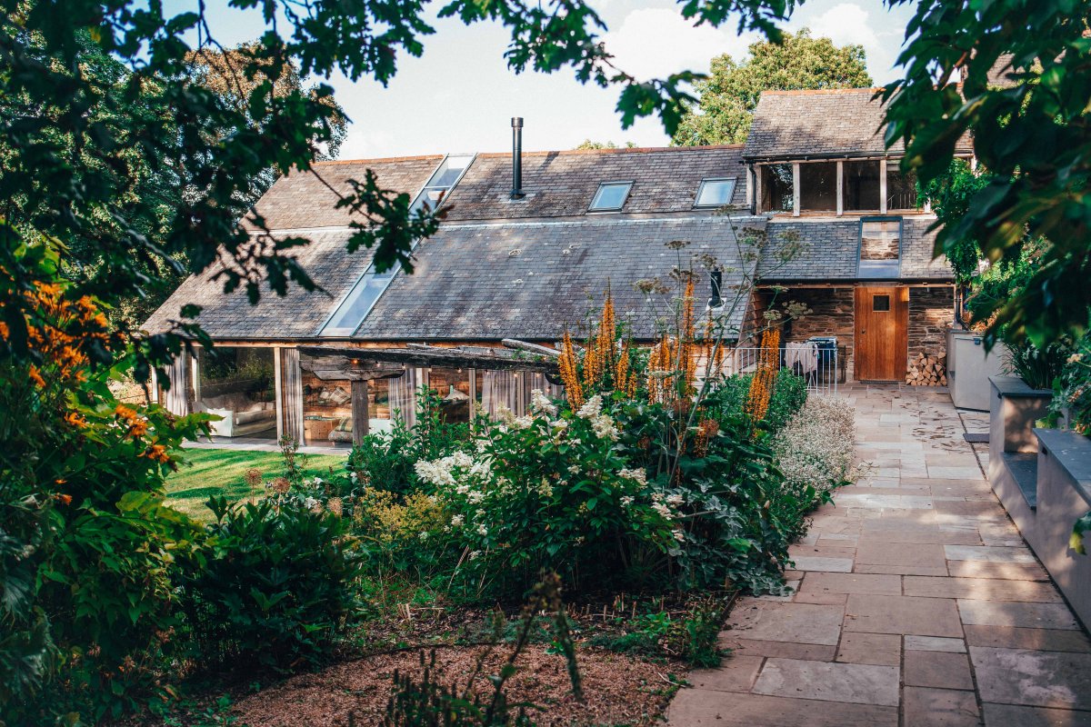 Whitehall Dairy - from the outside, and the mature garden